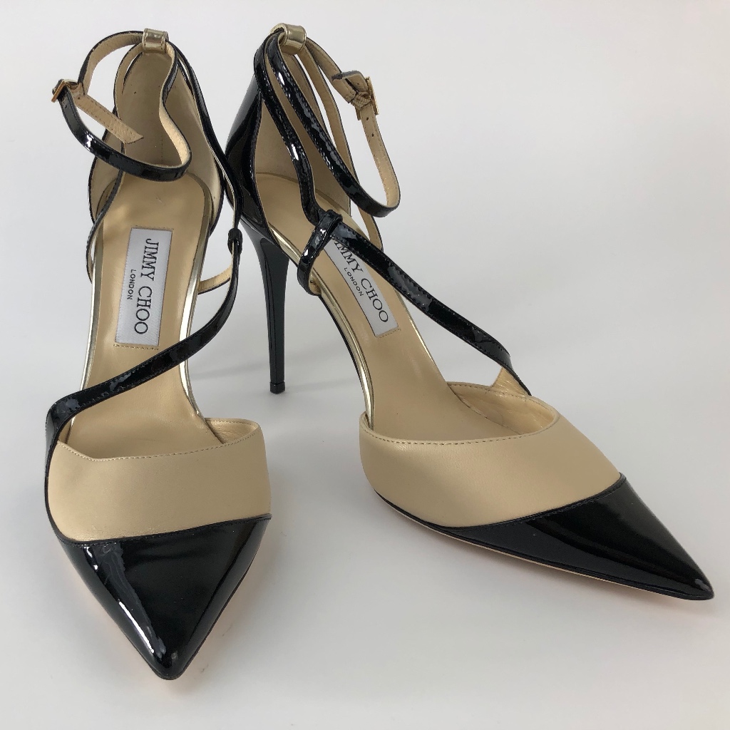 Nwot Jimmy Choo Nude Black Sandal 38.5